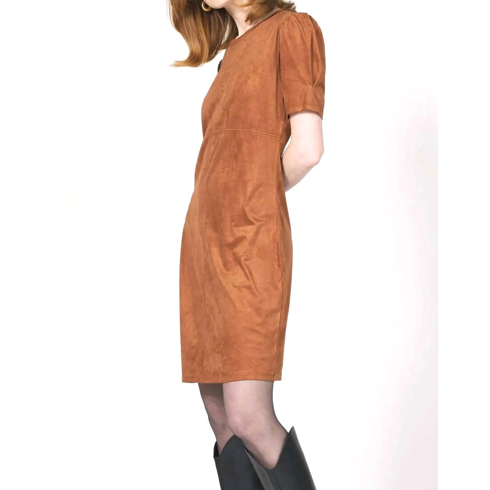 Another Love Demi Dress Womens S Brown Faux Suede Boho Minimalist Western Earthy